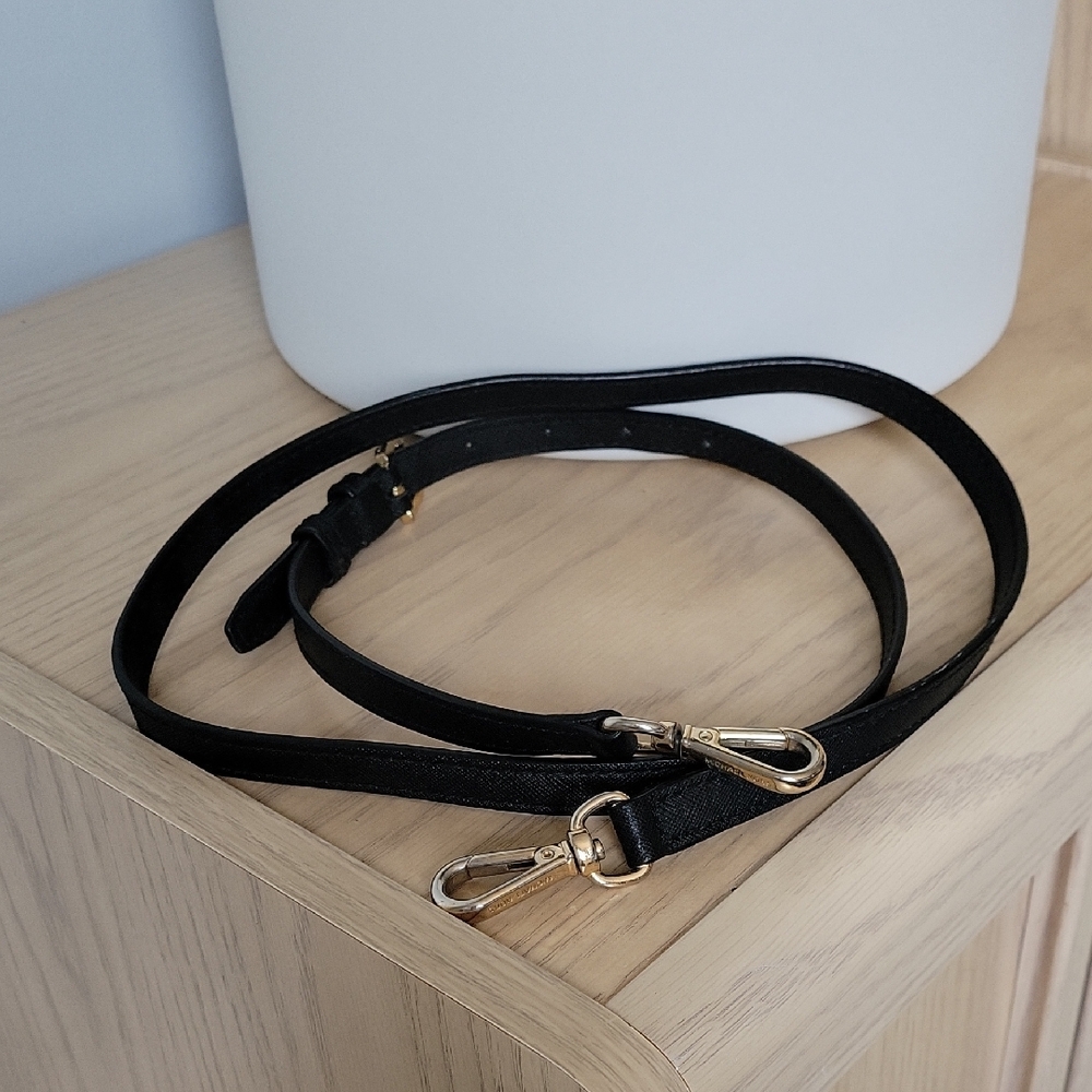 Michael Kors Black and Gold Leather Replacement Strap